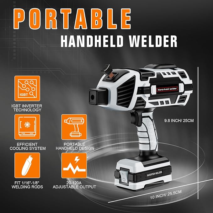 TRQWH Portable Welder Machine 110V ARC Handheld Welder & Auto Darkening Welding Helmet