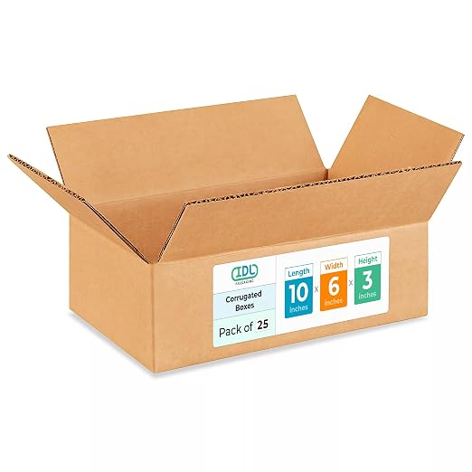 Medium Moving & Shipping Boxes 10"L x 6"W x 3"H, Pack of 10 - Extra Strength 200 lb vs Regular - USA-Made Corrugated Cardboard Box - Strong Shipping Box Medium by IDL Packaging -