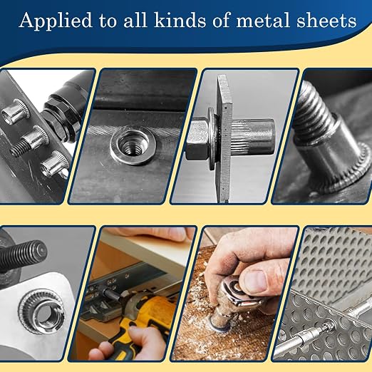 21Pcs M10 Rivet Nuts, 304 Stainless Steel Flat Head Rivnut Threaded Insert Nutsert