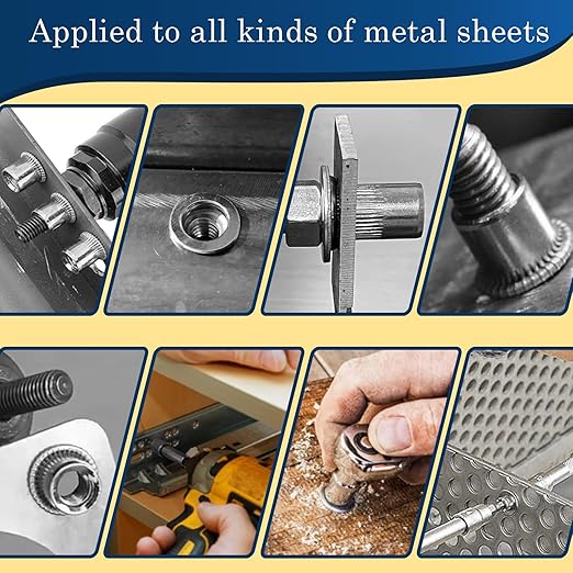 10-24 UNC Rivet Nut, 95Pcs 304 Stainless Steel Flat Head Rivnut Threaded Insert Nutsert