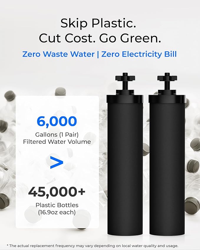 Waterdrop TK-A-S Gravity Water Filter System, NSF/ANSI 42&372 Standard, Reduces Lead and Chlorine, Stainless-Steel Water System with 2 Filters and Metal Spigot for Home, Emergencies, 2.25G