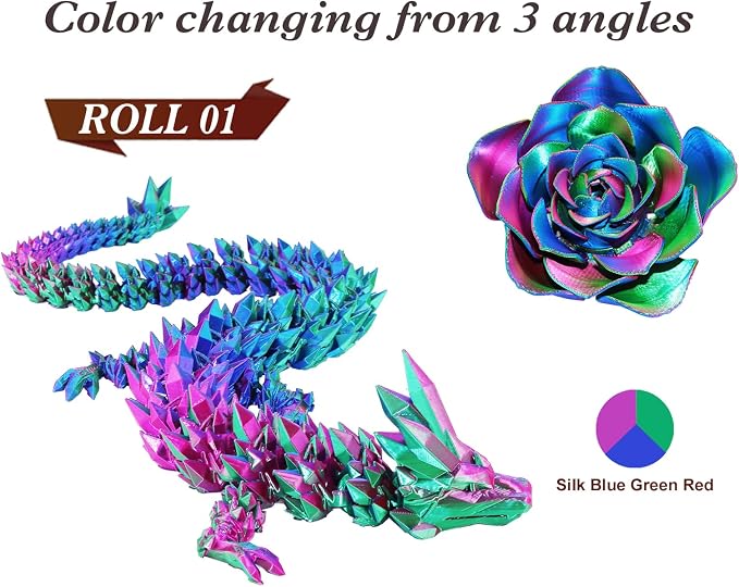 LOVOON Silk PLA 3D Printer Filament Bundle 2 KG, PLA Filament 1.75mm, Shiny Silk Tri Color Blue/Green/Red and Orange/Green/Blue, Color Change by Angle 3D Printer PLA Filaments, 1KG X 2 Spools