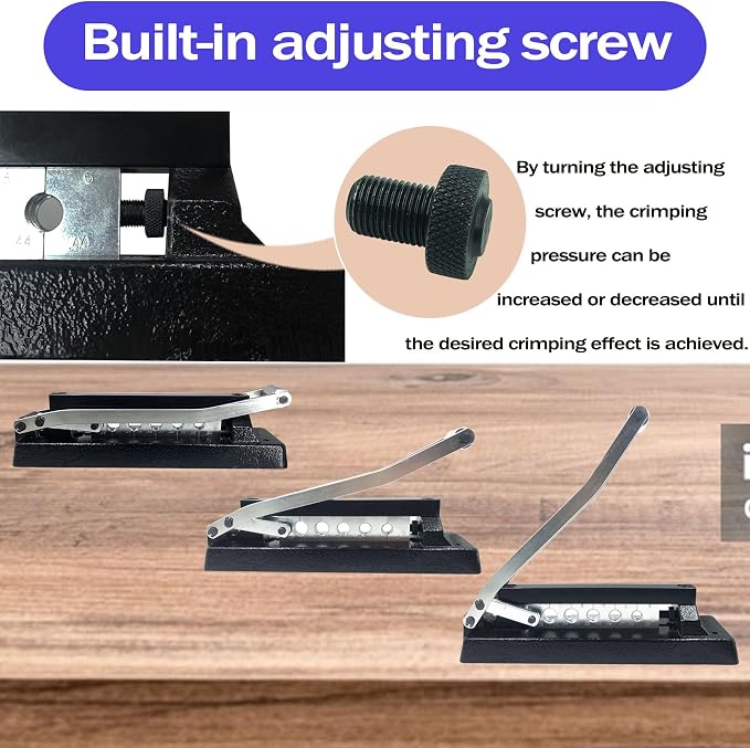 Heavy Duty Bench Hose Crimper for 1/4, 5/16, 3/8in ID Hoses, Hose Crimping Tool with 100 Ferrules Fittings (50x 0.593" ID& 50x 0.625" ID), Air Hose Repair Kit, Air Hose Crimper, Torch Hose Repair Kit