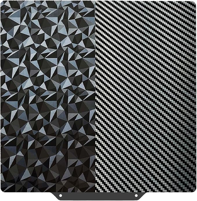 PEO PET Build plate for AD5X/5M/5M pro/Ender 3/3 Pro/Ender 3 S1/Ender 3 V2 Neo/Ender 3 Neo, Diamond PEO+Carbon Fiber PET Spring Steel Sheet 235 x 235 mm for Flashforge 3D Printer Platform