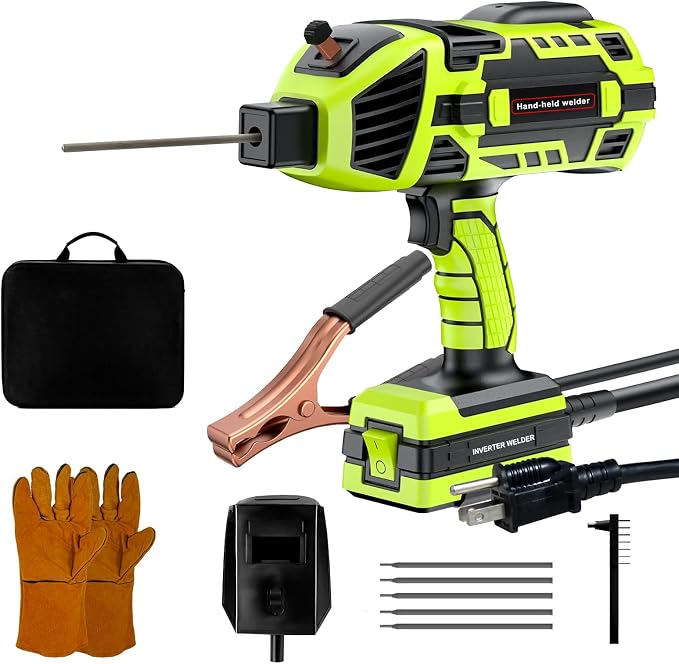 110V 120Amp Welding Machine Handheld Portable ARC Welder Gun & 4 x 6ft Fiberglass Welding Blanket Fireproof