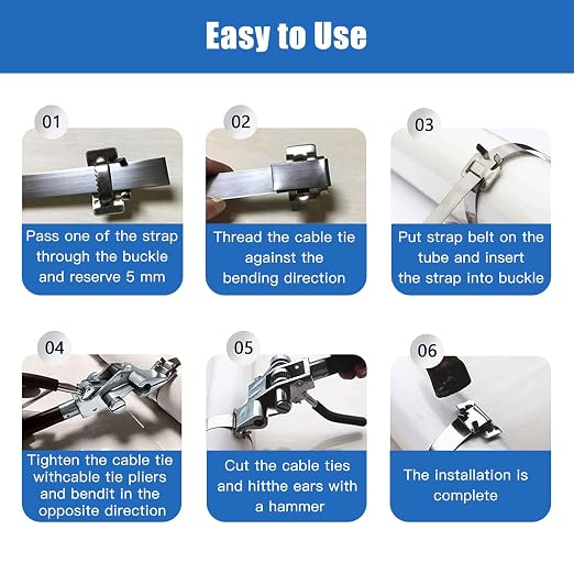 Banding Strapping kit, 200 ft Length 304 Stainless Steel Strapping 100 Metal Buckle with Cut Resistant Gloves, Metal Banding Tool for Pallets, Logistics, Warehouse
