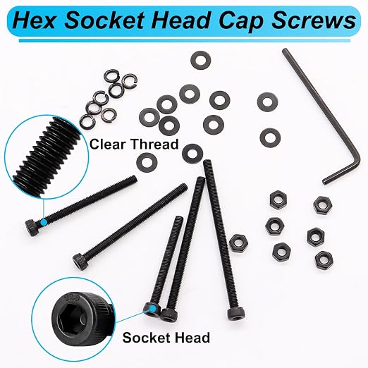 420PCS Black M3 Hex Socket Head Cap Screws, M3 x 30/35/40/45/50mm Metric Screws Bolts Nuts Washers Assortment Kit, 12.9 Grade Alloy Steel