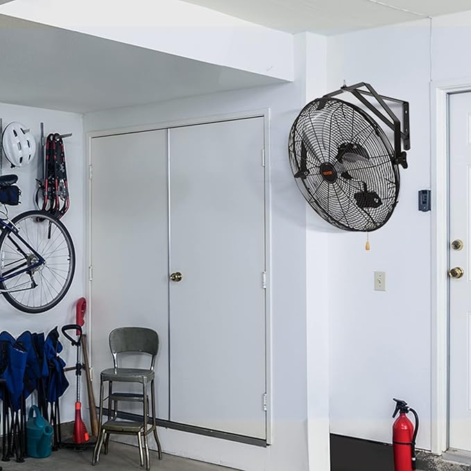 VEVOR Wall Mount Fan, 18 Inch 4150 CFM, 3-speed Wall Mounted Metal Fan