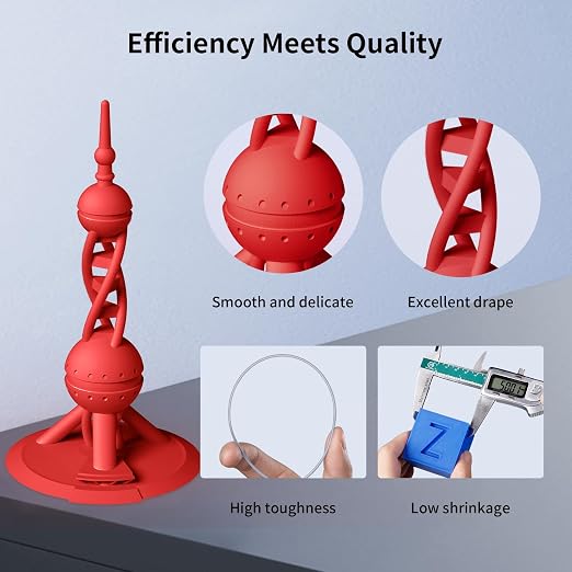 ANYCUBIC High Speed 3D Printer Filament 1.75mm Bundle, Rapid PLA Filament with High Prints Quality, Dimensional Accuracy +/- 0.02mm, 1KG Reusable Spool, 4KG Black +White + Blue + Red