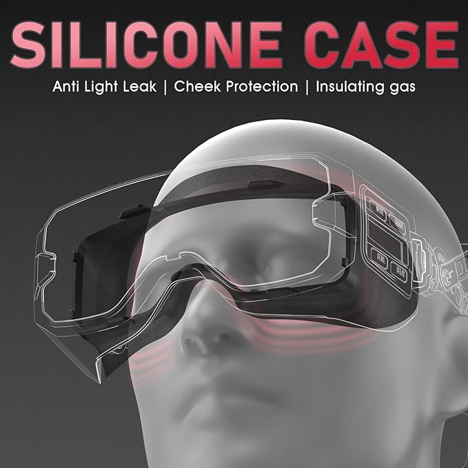 YESWELDER Auto Darkening Welding Goggles Kit with Mask, LED Lighting, True Color 2 Arc Sensors Wide Shade 3/5-9/9-13 Welding Glasses Welding Helmet for TIG, MIG, ARC, CUT and Grind