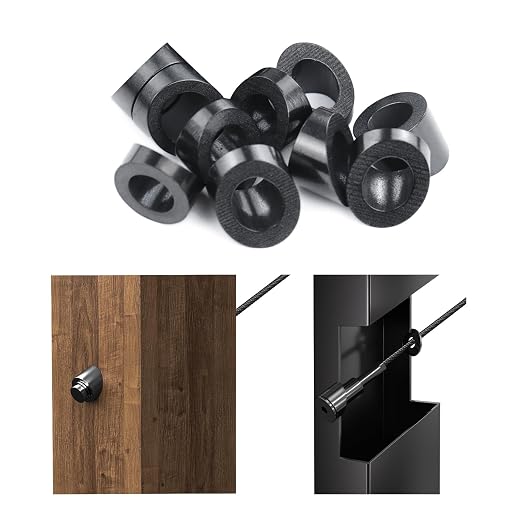 Muzata 20 Pack 3/8" ID Black Cable Railing Angle Washer 25 30 35 Degrees T316 Stainless Steel Black Angle Beveled Washer for 1/8" 5/32" 3/16" Cable Railing Hardware Kit CR60