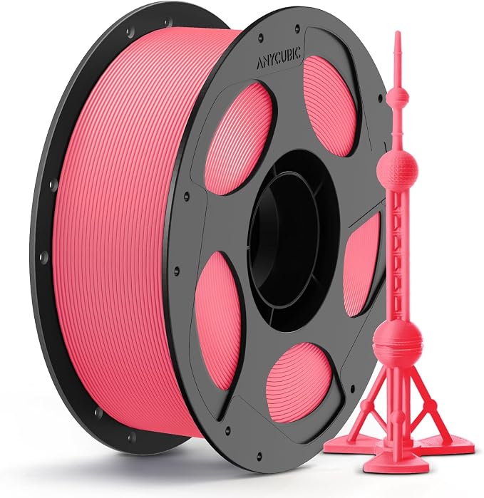 ANYCUBIC PLA Plus (PLA+), 3D Printer Filament 1.75mm, High Toughness 3D Printing Filament, Dimensional Accuracy +/- 0.02mm, Print with Most FDM 3D Printers, 1KG Reusable Spool, Pink