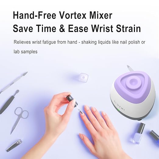 Mini Vortex Mixer, Nail Polish Shaker, Paint Shaker & Paint Mixer for Gel Polish, Acrylic Paints, Eyelash Adhesives, Tattoo Ink, Lab Vortex Mixer for Centrifuge Tubes and Test Tubes (Purple)