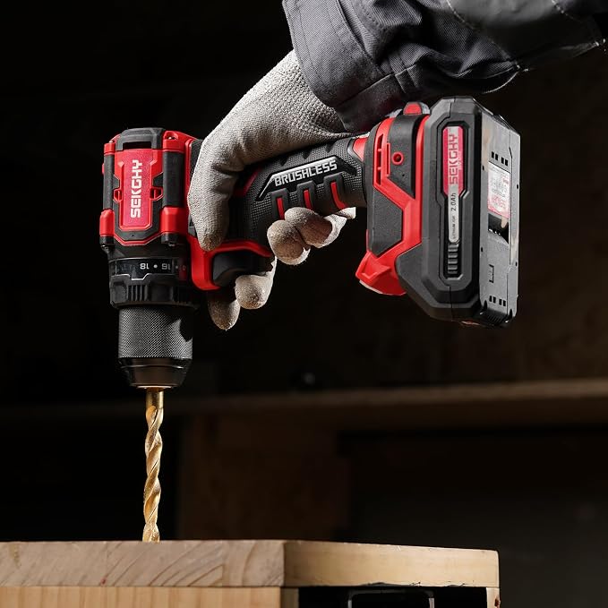 20V Cordless Drill Driver Kit with 2 Batteries - 70Nm High Torque Power Tool, 26-Piece Accessory Set & Fast Charger, LED Work Light for Wood, Metal and Masonry Drilling