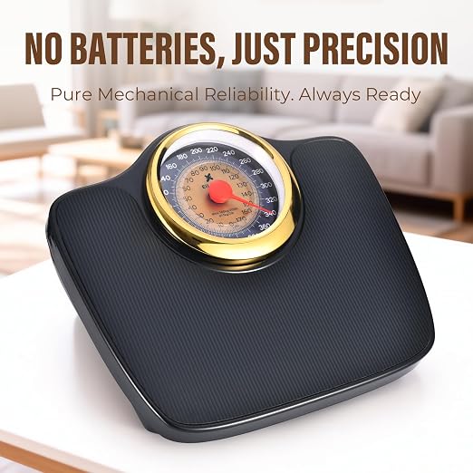EILISON Mechanical Bathroom Scale for Home Use, Easy Read Analog Weight Scale with Large Dial Display in lb/kg, 400lb Capacity, Non-Slip Surface