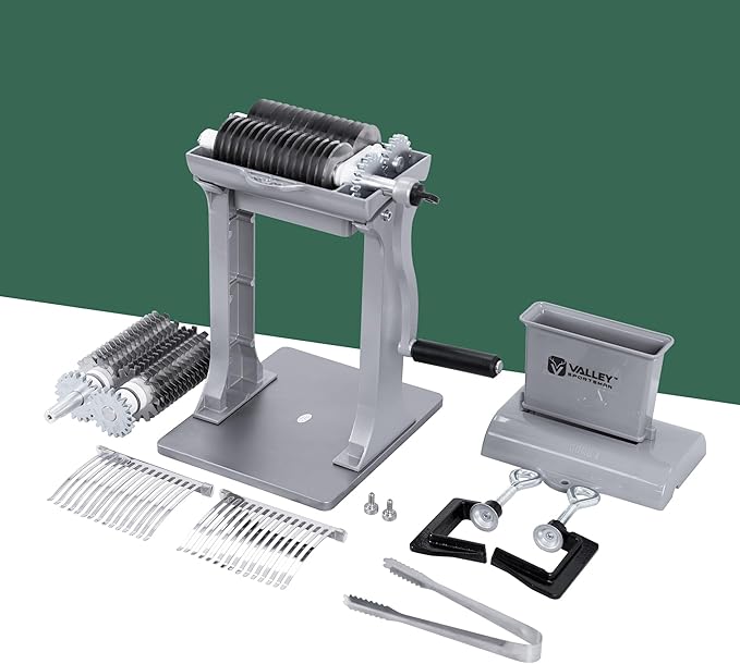 Manual Meat Tenderizer Jerky Slicer - 2-in-1 Meat Tenderizer Machine, Stainless Steel Tenderizing Blades and Jerky Slicer Blades, for Beef and Chicken (Silver)