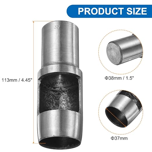 HARFINGTON Leather Round Hole Punch, 37mm Hollow Hole Puncher Cutter Carbon Steel Circle Hole Punching Cutting Tool for Belt/DIY Leather Craft