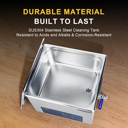 15L Ultrasonic Cleaner, One-Touch Cleaning, Heating, Dual-Frequency, Sweep Frequency, Touch Ultrasonic Cleaning Machine for Labs,Carburetor,Jewelry,Dentures,Automotive Parts