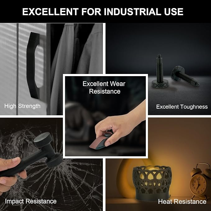 ERYONE Nylon 3D Printer Filament, Polyamide PA6 Carbon Fiber Filament 1.75mm +/- 0.03mm, Stiff & Strong & Heat Resistant, 800g/Spool, PA6 CF Black