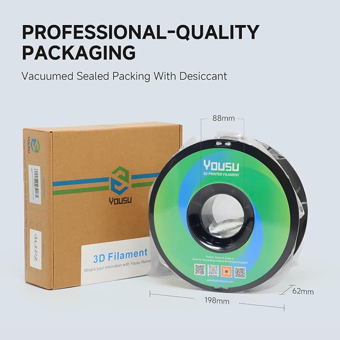 YOUSU Matte PLA 3D Printer Filament 1.75mm, Marble White 3D Printing Filament, Unique Matte Effect, Excellent Print Quality, Easy to Print, Works with Most FDM Printers, 1kg (2.2lbs)