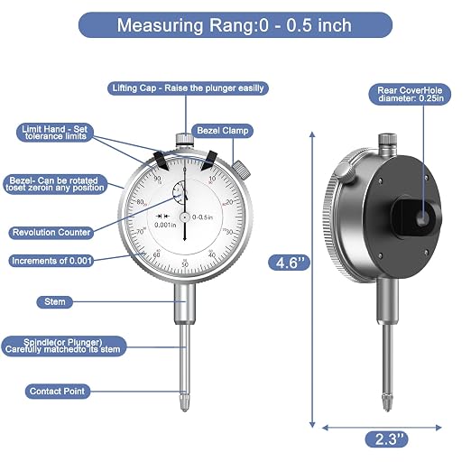 HDLNKAK Dial Indicator Bore Gauges 2“-6”/0.001", Extender Internal Diameter Gauge, Cylinder Bore Gauge Measurement, Bore Measurement Instrument Ensuring Precision for Machinists.