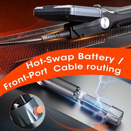Epicmate 210°Two-Way Articulating Borescope with Light- 5" Inspection Endoscope Camera with Light, Flexible Industrial Boerscope 0.24in Probe Snake Camera for Wall Automotive, HVAC & Mechanics