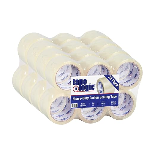 Tape Logic Packing Tape (24-Rolls), 3" x 55 yd 3.5 Mil - Industrial Strength Packaging Tape Refill for Shipping, Moving, Order Fulfillment, Acrylic 3.5 Mil