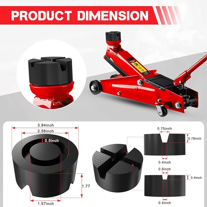 Floor Jack Rubber Pad, Floor Jack Pad Universal Jack Stand Rubber Pinch Protector Car Adapter Anti Slip Floor Trolley Support, Flat Top Jack Pad Adapter for Cars Protector