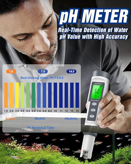 pH Meter, Digital 3-in-1 TDS, pH & Temperature Water Tester pH Pen, 0.01 High Accuracy Reader TDS Meter & PH Tester, pH Meter for Drinking Water, Aquarium,Pool, Hydroponics, Hot Tub, Garden, Wine, Lab
