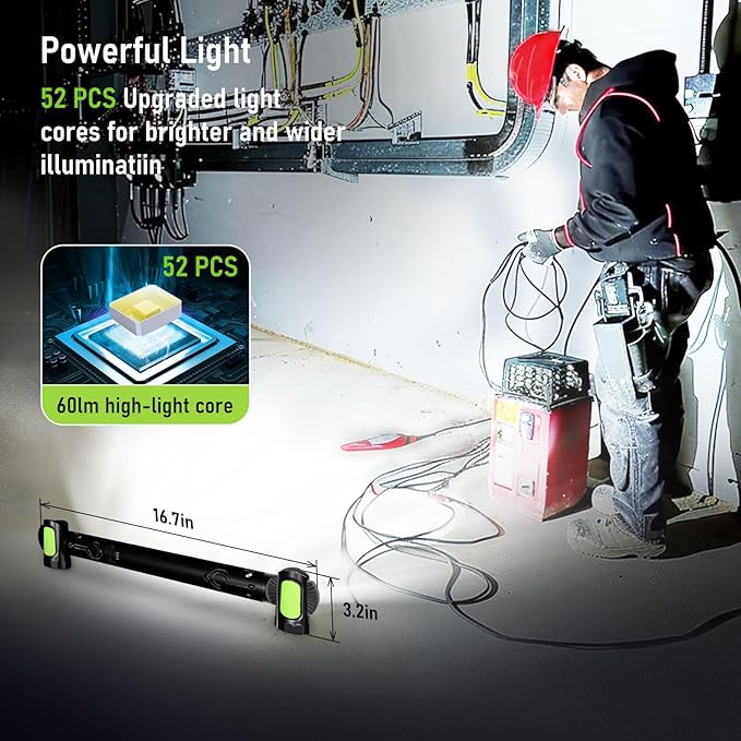 LANKA Bundle to Save -2 Pcs 90W 7600LM LED Work Light for Dewalt 20v Max Battery + 3200LM Work Light for Mechanic Black,Light Up Your Life