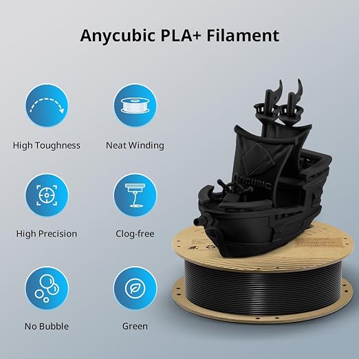 ANYCUBIC PLA+ 3D Printer Filament Bundle, PLA Plus 1.75mm Dimensional Accuracy +/- 0.02mm, Fit Most FDM 3D Printers, 1KG Spool, 2KG Texture Grey