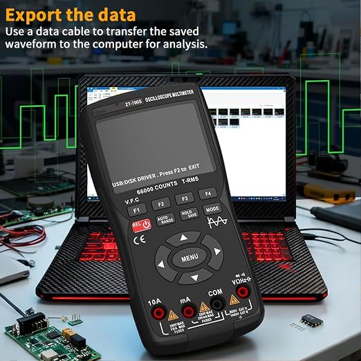 706S 3-in-1 Handheld Oscilloscope Multimeter DDS Signal Generator, 2 Channel 50MHz Bandwidth 280MSa/s Sampling Rate, 66000 Counts Multimeter with VFC, Diode Test & Waveform Recording