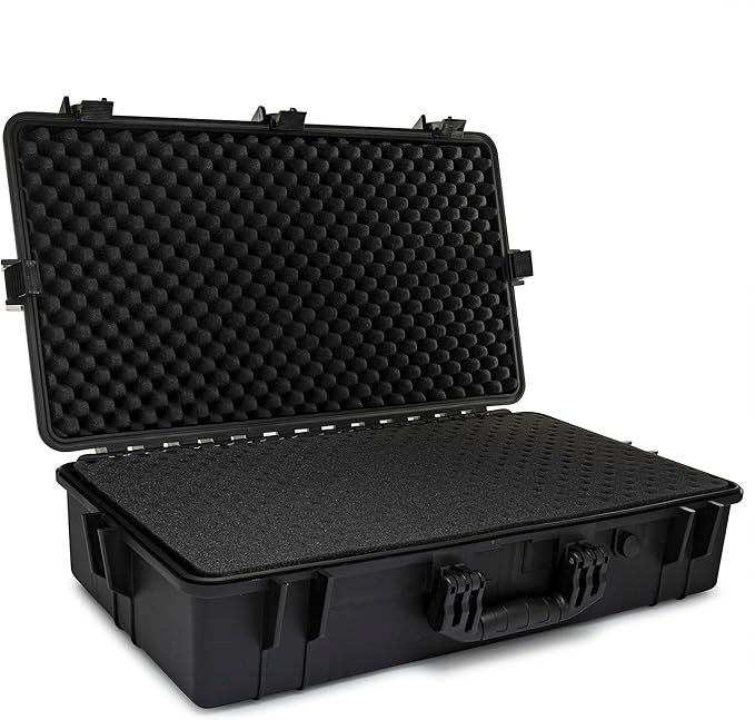 Koah Weatherproof Hard Case with Foam, 28.3 X 16.9 X 7 | Waterproof Polypropylene Hard Case, Customizable Foam Interior, Pressure Relief Valve, Interior 25.4 X 13.7 X 6.4 in