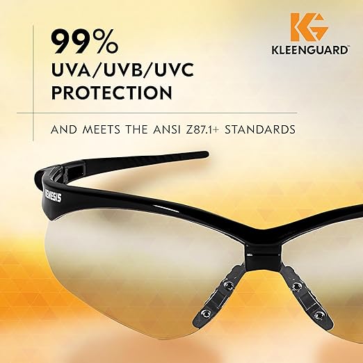 KleenGuard™ V30 Nemesis™ Safety Glasses (25676), Clear Lenses, Black Frame, Unisex Eyewear for Men and Women (12 Pairs/Case)