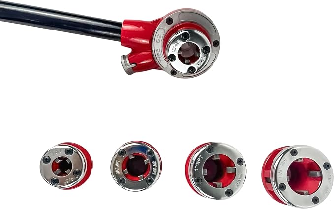 TEXALAN(R) Ratchet Pipe Threader Kit Ratcheting Pipe Threading Tool Set 5 Dies（3/8", 1/2", 3/4", 1", 1-1/4"）