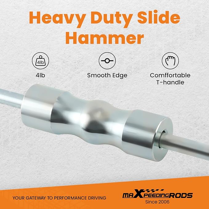 maXpeedingrods Slide Hammer Cv Axle Puller, Inner CV Axle Removal Tool with 48mm 63mm CV Joint Fork Adapter, Front Wheel Drive Axle Pulley Attachment