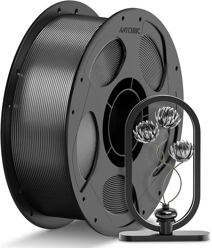 ANYCUBIC PETG Filament 1.75mm, 3D Printer Filament, Translucent and Vibrant, Dimensional Accuracy +/- 0.02mm, Print with Most FDM 3D Printers, 1KG Reusable Spool, Semi-Clear Gray