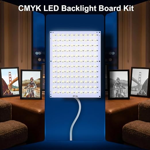 Upgrade 12PCS CMYK LED Backlight Board Kit FAZ007 for Bambu Lab Makerworld Accessories, 120 LED Beads, 3D Printer Light Box 5V Type-c Powered