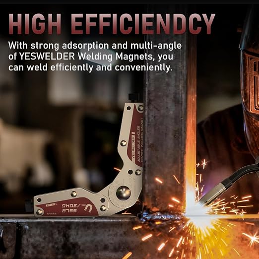 YESWELDER Adjustable Angle On/Off Welding Magnet, 20-200° Angle Magnetic Welding Holder, 66LB/30KG Switchable Holding Power Welding Accessory