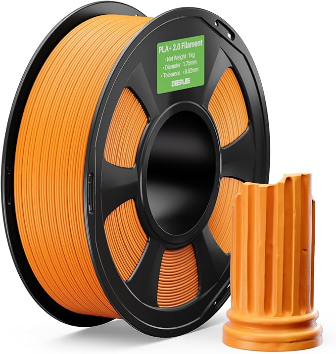PLA+ 2.0 Filament 1.75mm, 3D Printer Filament, Upgrade PLA Plus 3D Printer Filament, High Speed PLA+ Filament for Most FDM 3D Printer, Orange 1kg