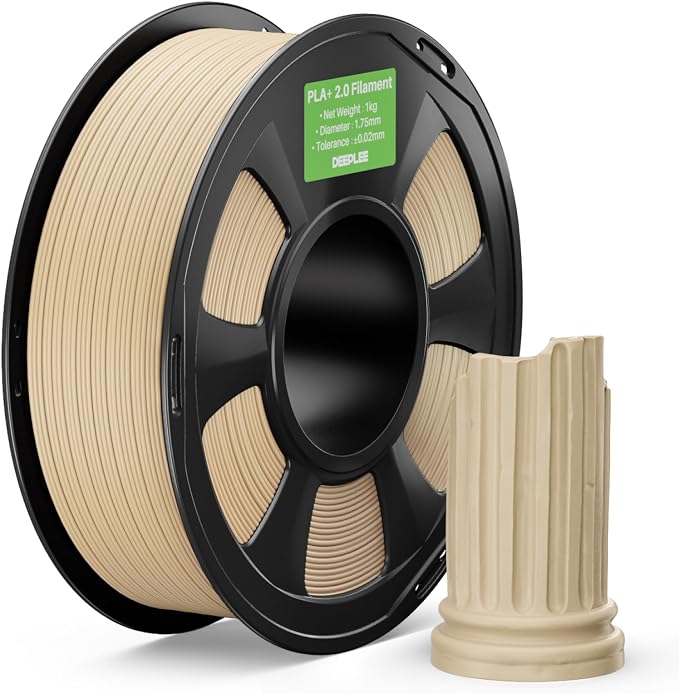 PLA+ 2.0 Filament 1.75mm, Stronger Toughness 3D Printer Filament, Beige 1KG, Upgrade PLA Plus 3D Printer Filament, High Speed PLA+ Filament for Most FDM 3D Drucker