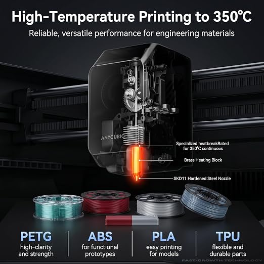for Anycubic Kobra S1 Max Hardened Steel Nozzle,High Speed Quick-Swap Print Head Extruder Hotend with Silicone Cover and Nozzle Wiper Compatible with Anycubic Kobra S1 Max Combo 3D Printer-2PCS 0.4MM