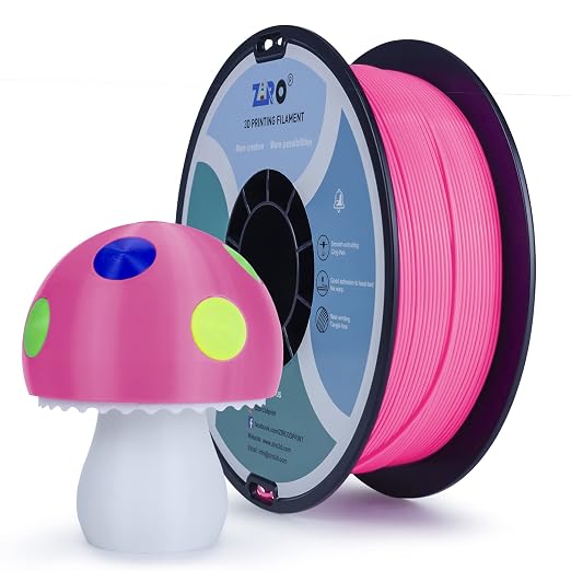 ZIRO PLA Filament 1.75mm, Pure Color 3D Printer Filament, PLA PRO Basic Color Series 1.75MM 2.2lbs Spool, Fit for Most FDM Printers, Rose