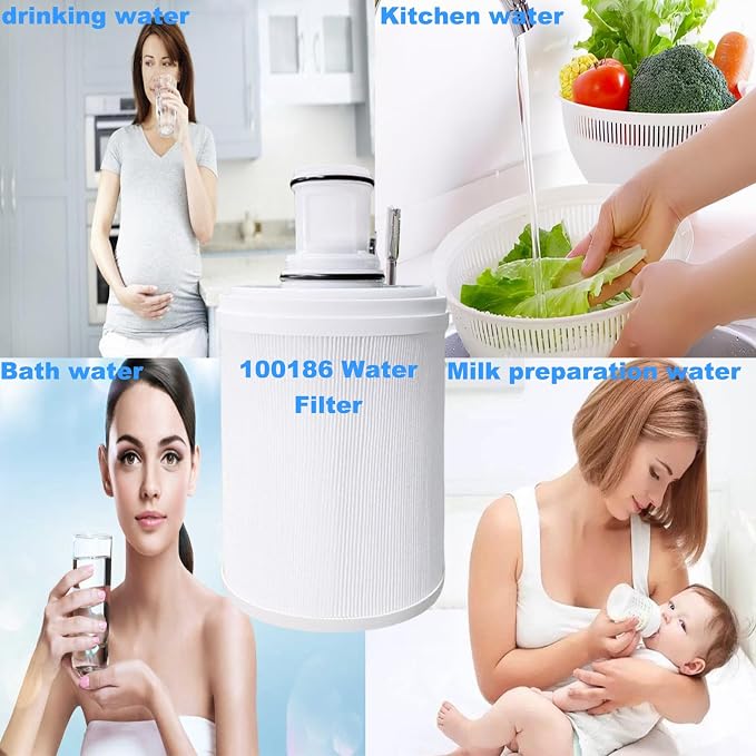 1Pack 100186 Water Filter Replacement Compatible with Amway espring 100186 water filter cartridge,UV activated carbon cartridge box with pre-filter,High efficiency filtration removing odors