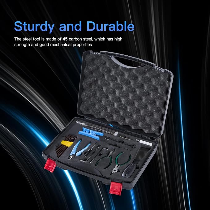 Creality 3D Printer Tool Box Kit, 35Pcs Case Includes 18 Types of Tools Screwdriver/Wrench/Pliers/Needle/SD Reader 3D Printing ABS Storage Toolbox Set for Cleaning Finishing Printing