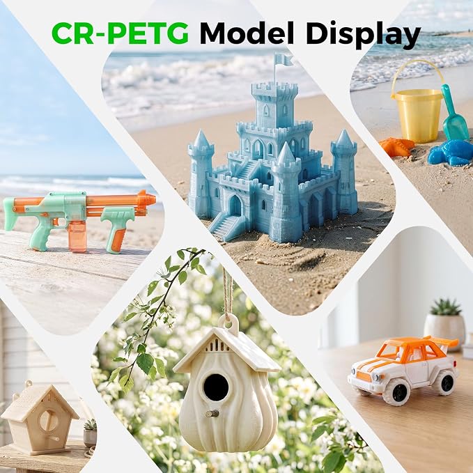 Creality Black & White PETG 1.75mm Filament 2KG, 3D Printer Filament Bundle, Excellent Toughness High Precision, Odorless Non-Toxic Moistureproof, Glossy, Accuracy +/- 0.02mm