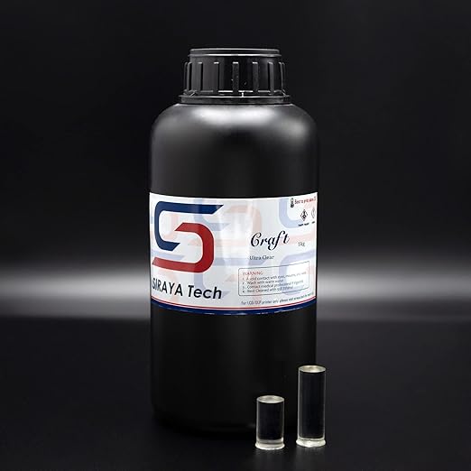 Siraya Tech Craft Ultra-Clear 3D Printer Resin - High Transparency, Non-Yellowing, 405nm Rapid Curing for LCD/DLP/8K 3D Printers, Designed for Craft Projects (1kg, High Clear)