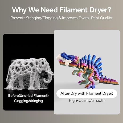 Filament Dryer, 360° Heating Filament Dry Box with Accurate Humidity Monitor, Dust Moisture Proof & Smooth Wire Feeding, Active Heating Dehumidification Touch Screen, Compatible with PLA PETG ABS TPU