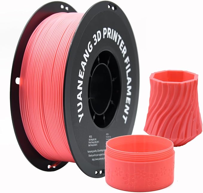 PETG 3D Printer Filament, Dimensional Accuracy +/- 0.03 mm, 1 kg Spool(2.2lbs), 1.75 mm, Pink