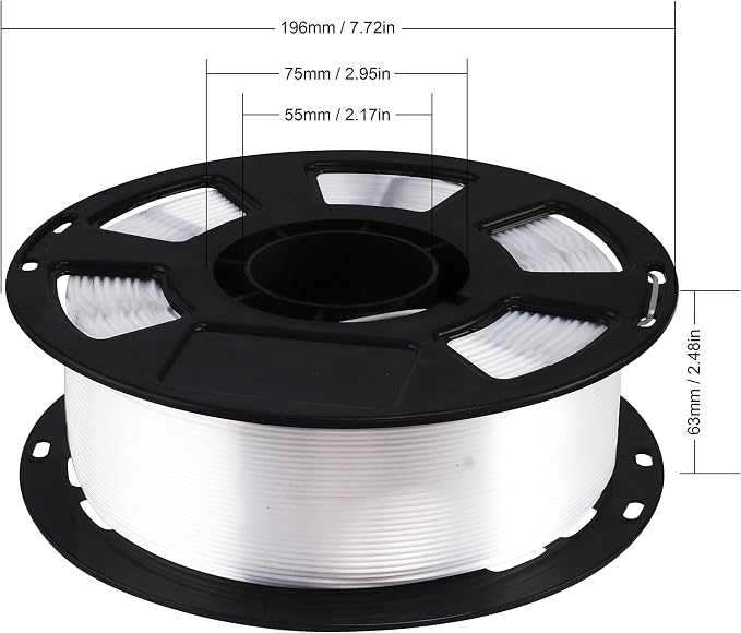 Silk Pearlescent Shiny Pearl White PLA Filament, 1kg 2.2lbs 1.75mm 3D Printing Material, Widely Support for FDM 3D Printer, Pack with Extra Filament Sample by BBLIFE